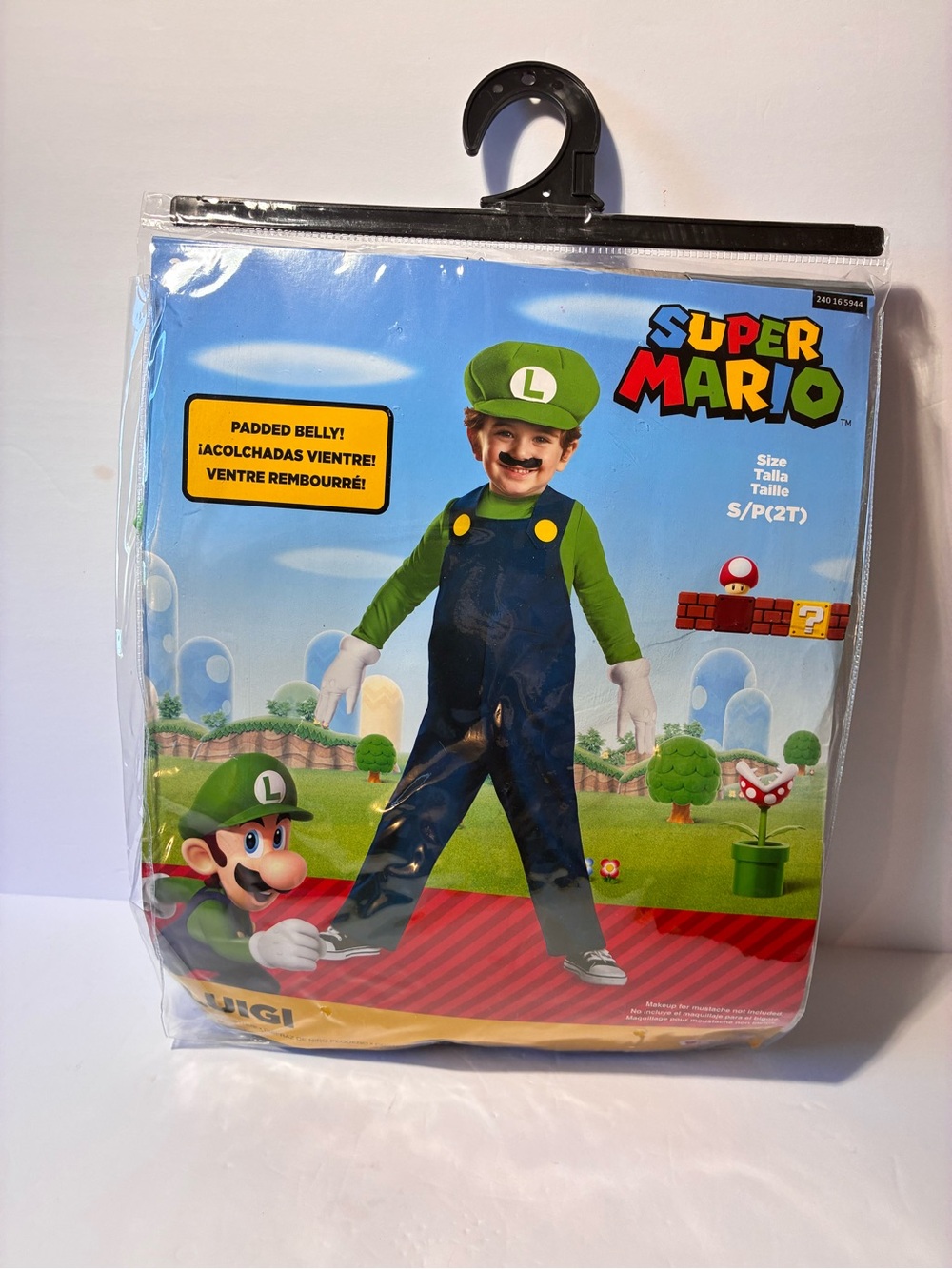 Nintendo Super Mario Luigi Costume Toddler Size 2T NIP Read Description